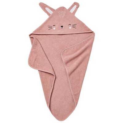 Cape de bain 70x70 cm Lapin rose