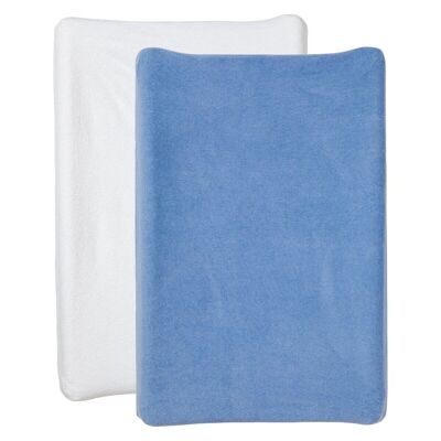 2 changing mat covers 50x70 cm White + Denim blue
