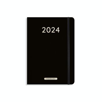 A5 Year Planner Samaya 2024 Couleur : Noir (DE/EN) 2