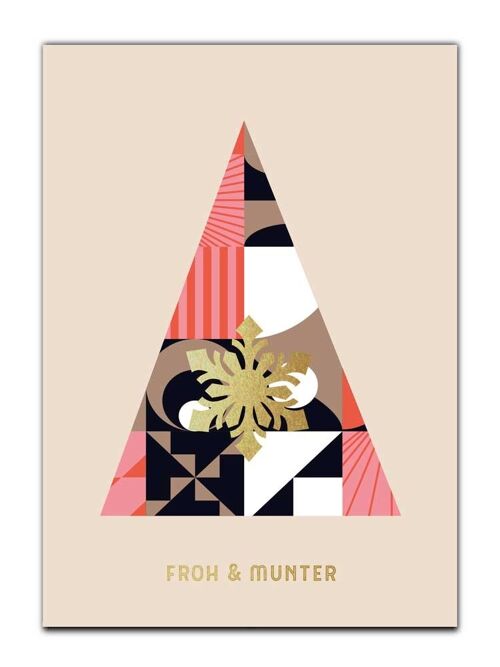 Postkarte Serie Goldstuff, Baum froh und munter
