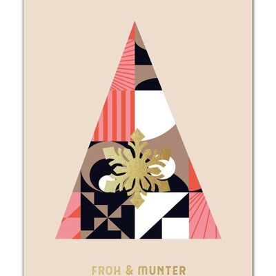 Série de cartes postales Goldstuff, arbre joyeux et joyeux