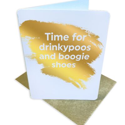 Drinkypoos Boogie Shoes Birthday Small Card