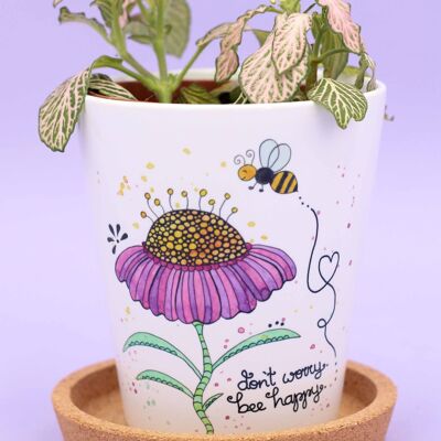 Pot de fleurs "Abeille heureuse"