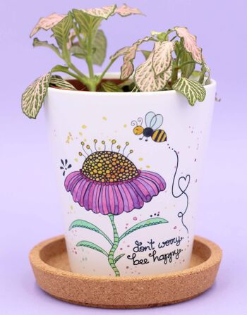 Pot de fleurs "Abeille heureuse" 1