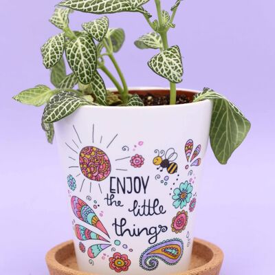 Pot de fleurs "Profitez des petites choses"