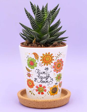 Pot de fleurs "Live Laugh Love" 1