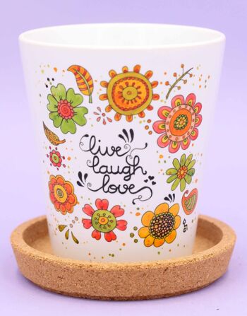Pot de fleurs "Live Laugh Love" 2