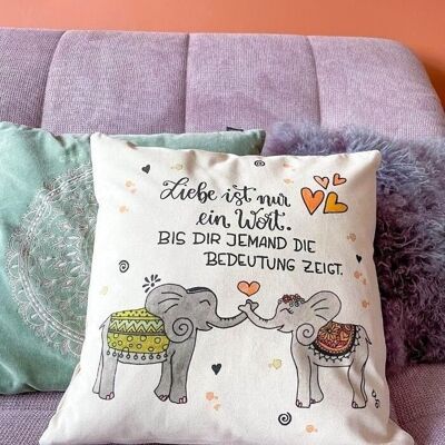 Housse de coussin "Elephant Love"