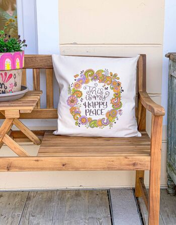 Housse de coussin "Happy Place" 6