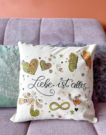 Housse de coussin "L'amour est tout" 1