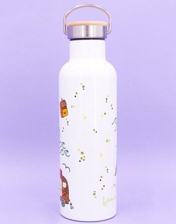 Bouteille thermos couvercle bambou "envie de voyage" - 750ml 4