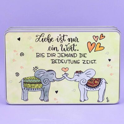 Metal box "Elephant love"