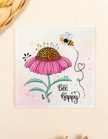 Sous-verre "Bee Happy" 1