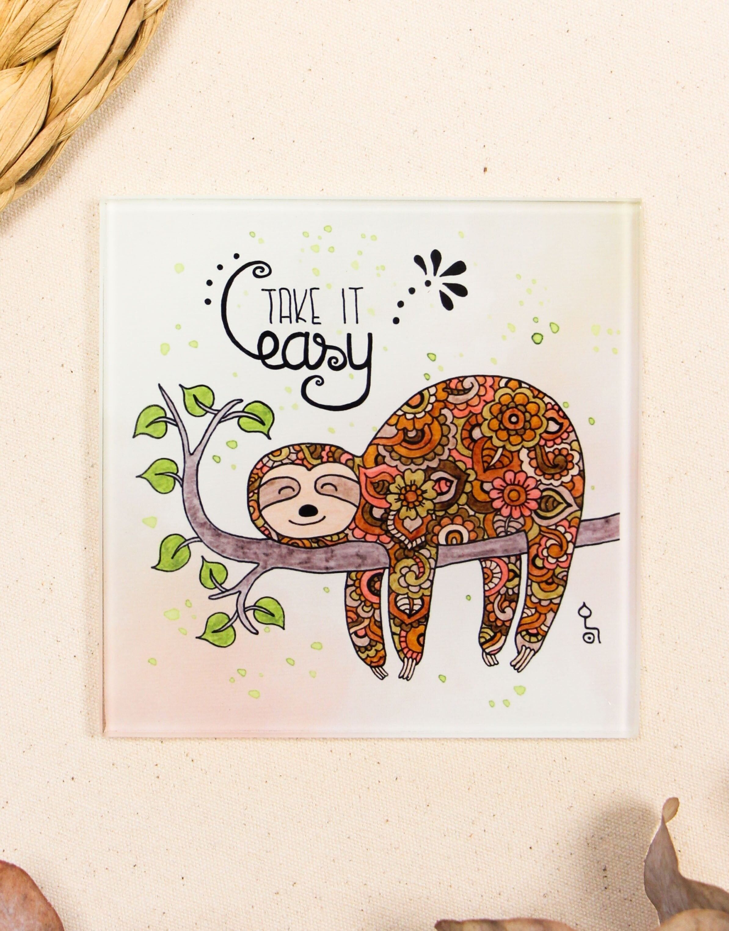 Glasuntersetzer "Faultier"