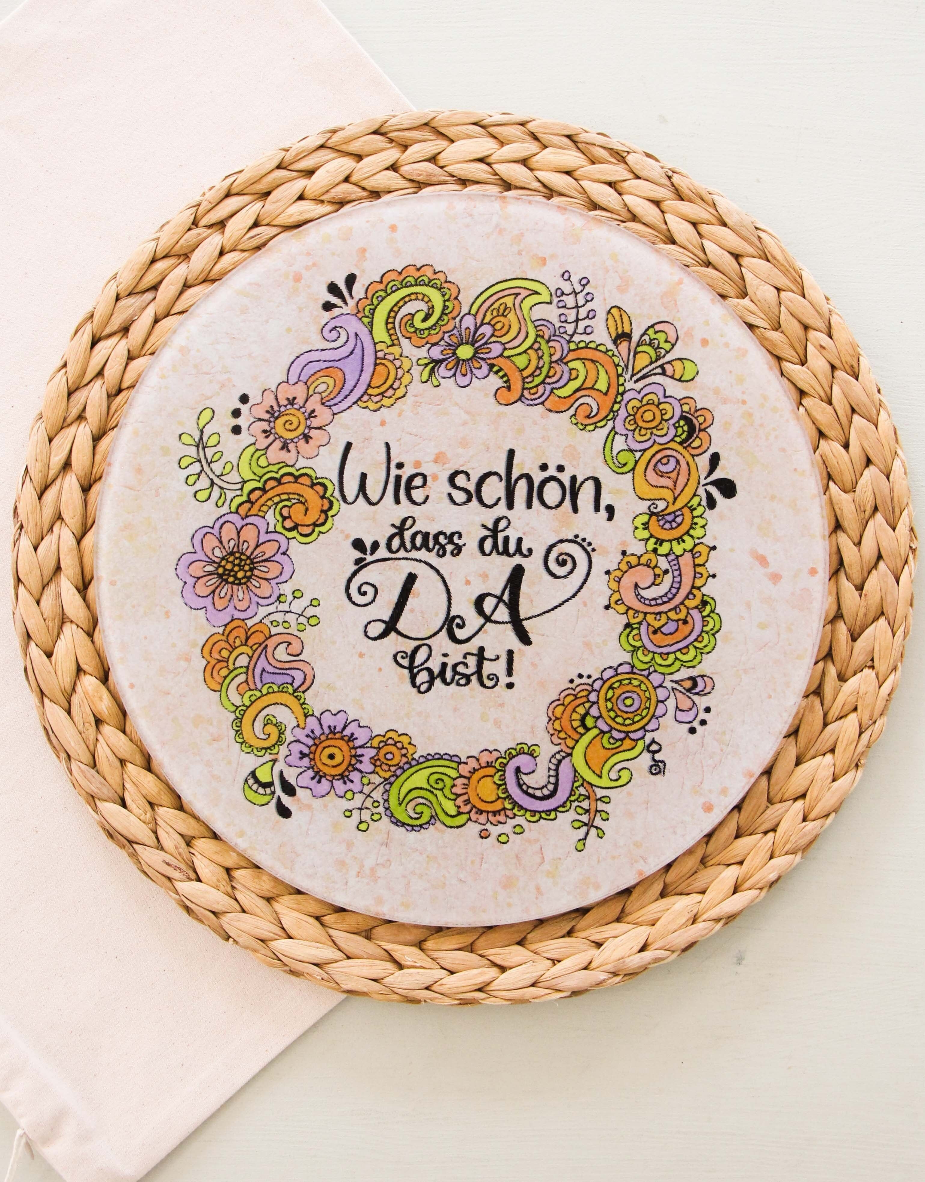 Glasteller "Wie schön, dass du da bist"