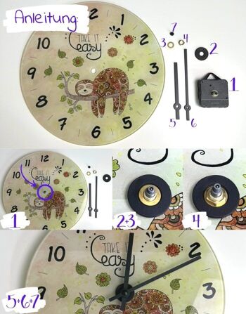horloge murale en verre "temps" 3