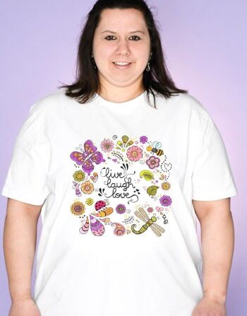 T-Shirt Femme Grande Taille "Live Laugh Love" 7