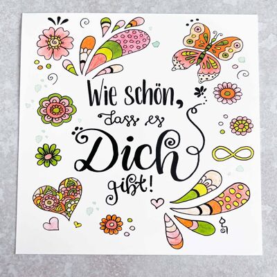 Postkarte "Wie schön, dass es dich gibt"