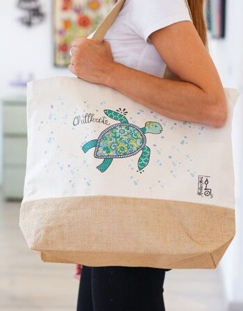 Sac en jute "Chill Toad" - S 6