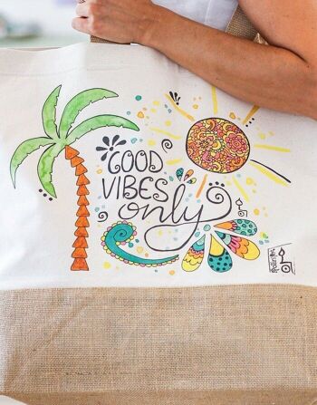 Sac en jute "Good Vibes" - L 4