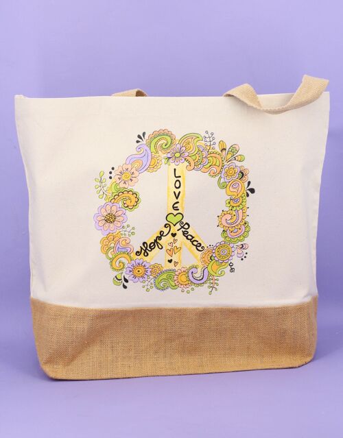 Jutetasche "Peace" - L