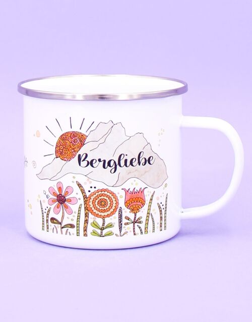 Emaille-Tasse "Bergliebe" - 480 ml