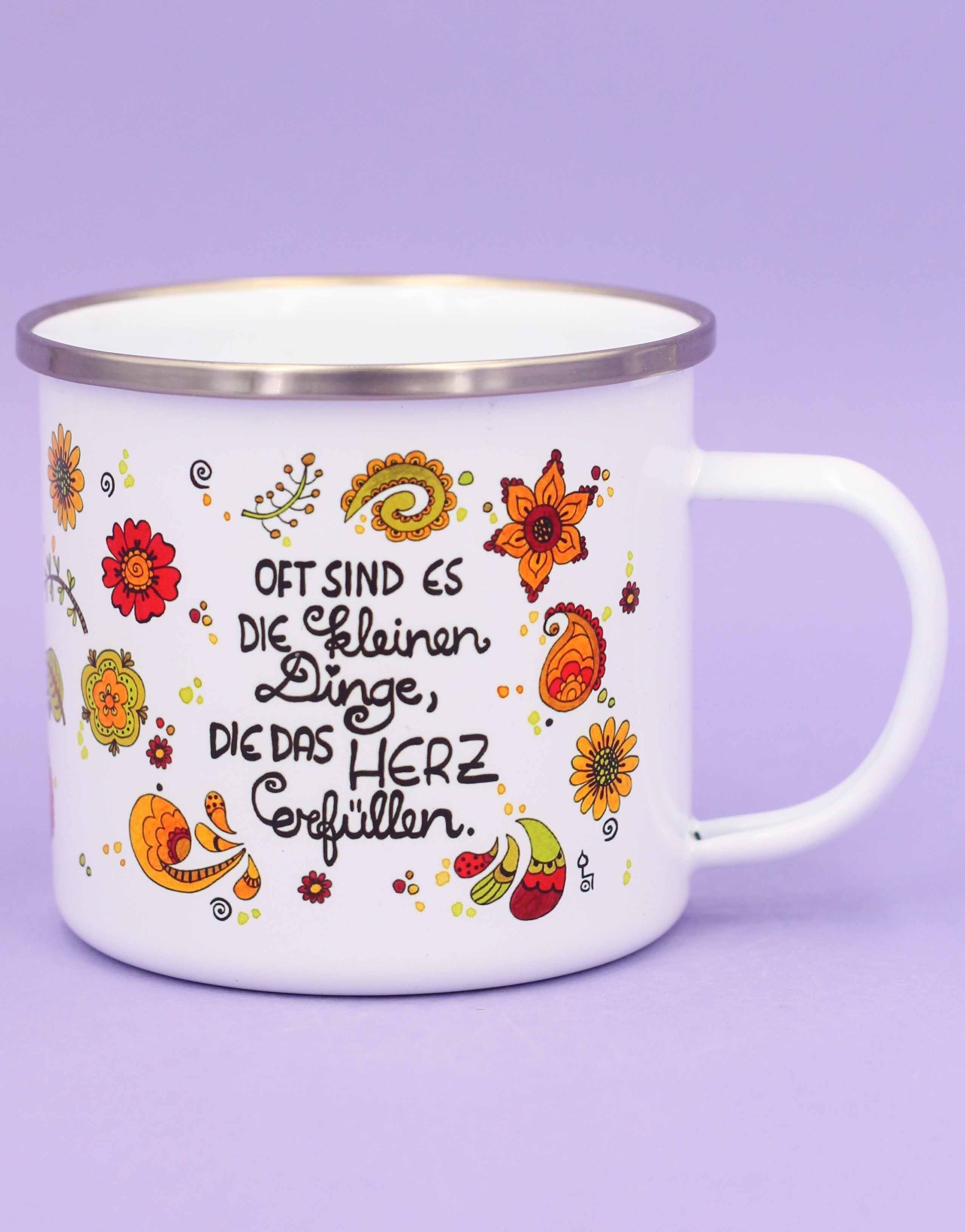 Tazza smaltata "Le piccole cose" - 480 ml