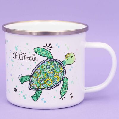 Enamel mug "Chill Toad" - 480 ml