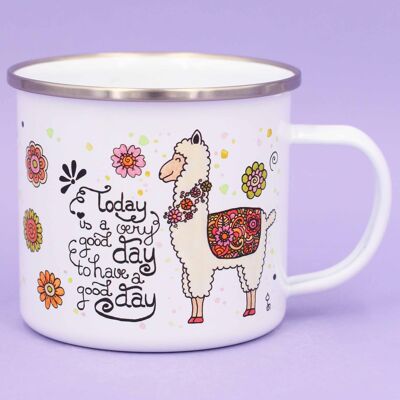 Taza esmaltada "Alpaca" - 300 ml