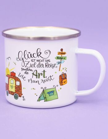 Mug émaillé "Wanderlust" - 480 ml 2