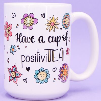 Taza de té jumbo "Cup of positiviTEA"