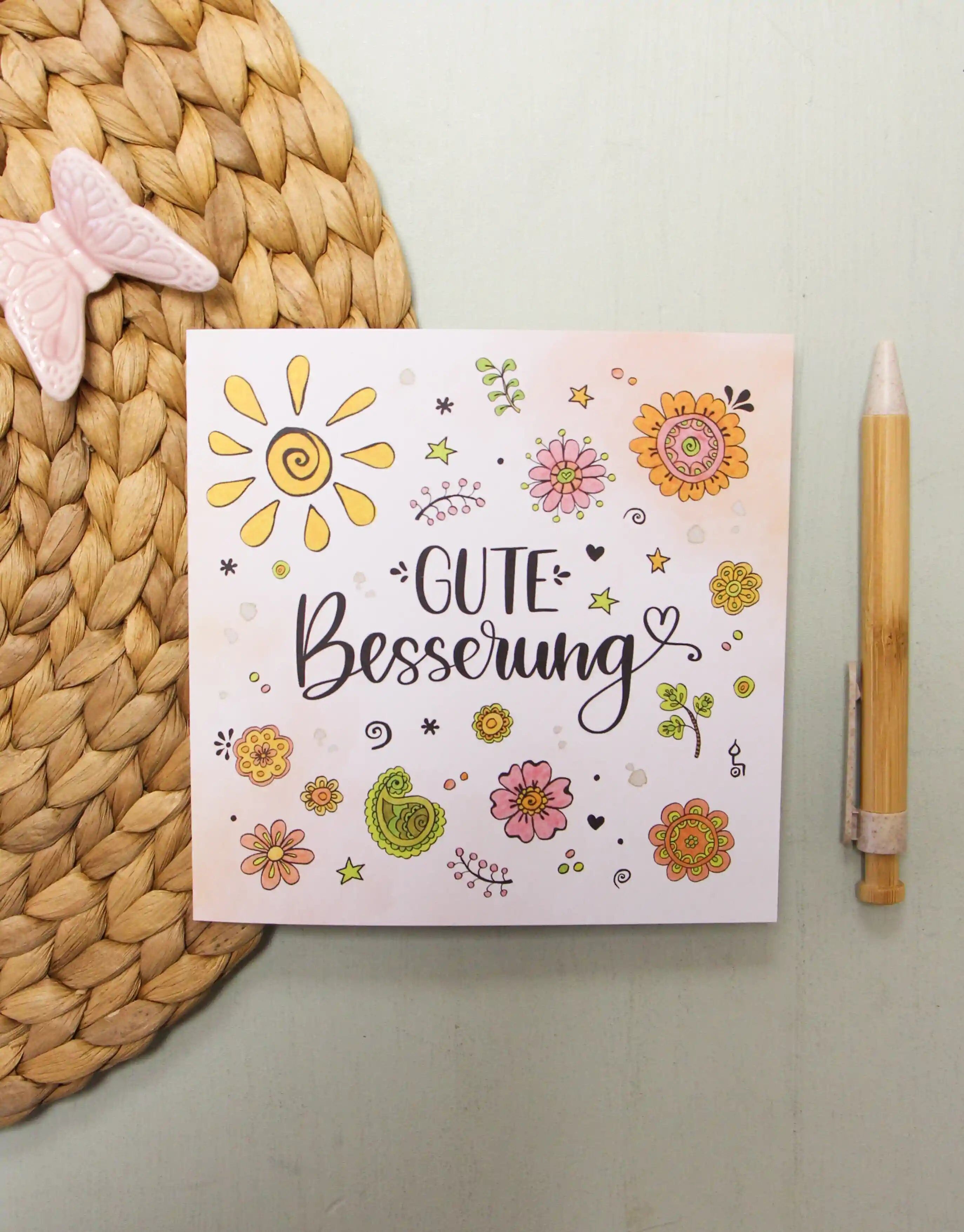 Folding card "Get well soon"