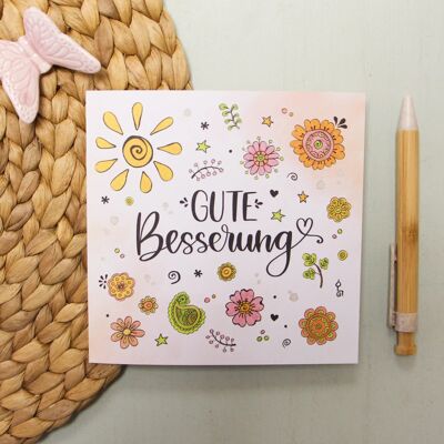 Folding card "Get well soon"