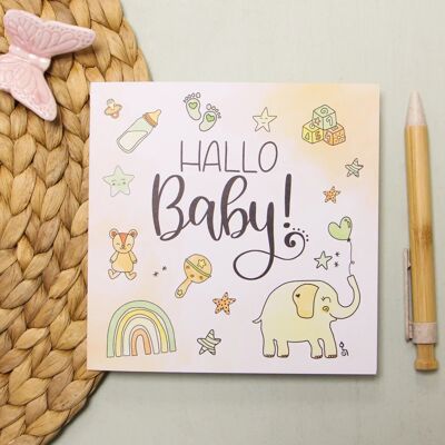 Carte pliante "Hello Baby"