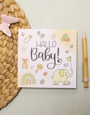 Carte pliante "Hello Baby" 1