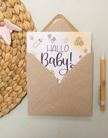 Carte pliante "Hello Baby" 2