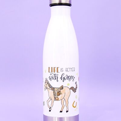 Gourde "La vie est meilleure avec les chevaux" - 500ml