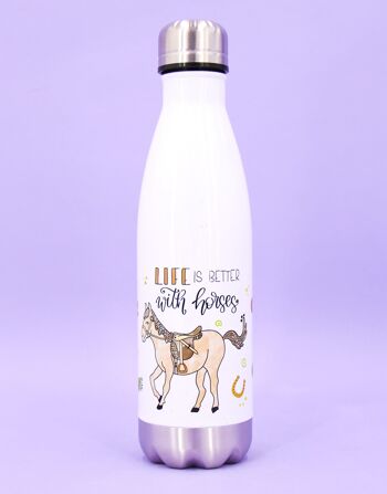 Gourde "La vie est meilleure avec les chevaux" - 500ml 1