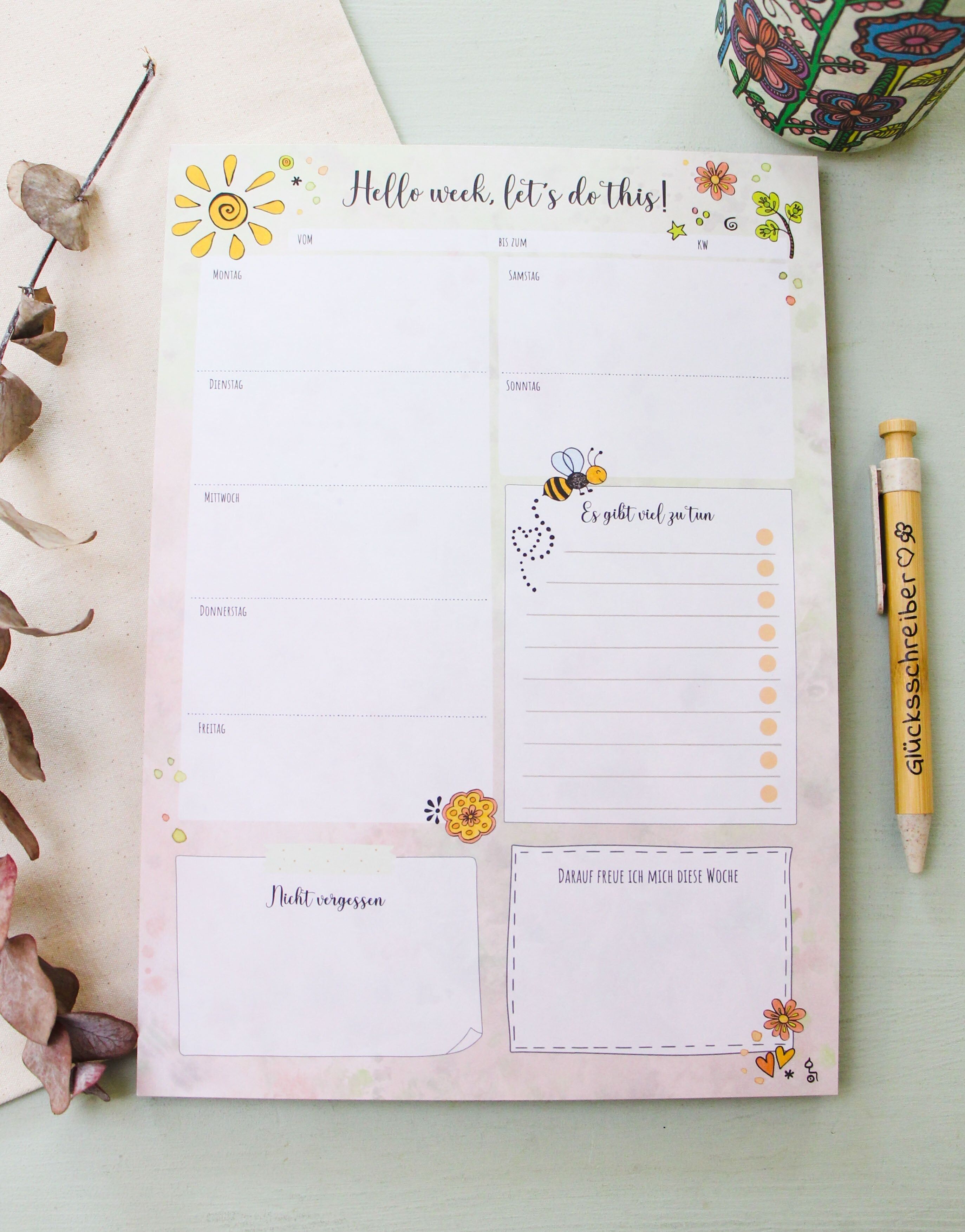 Blocco agenda settimanale