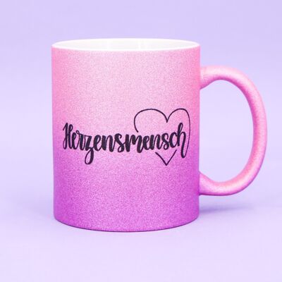 Glitzertasse "Herzensmensch"