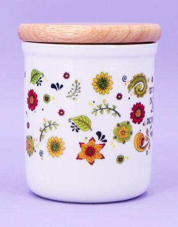 Petite boîte en céramique avec couvercle en bois "Les petites choses" 2