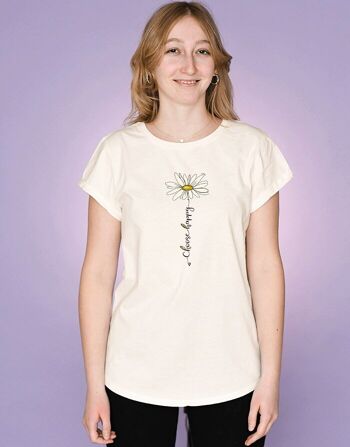 T-Shirt Femme "Daisies Choose happy" 1