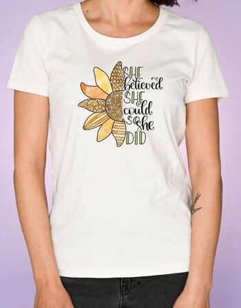 T-shirt femme "Elle croyait pouvoir, alors elle l'a fait" 2