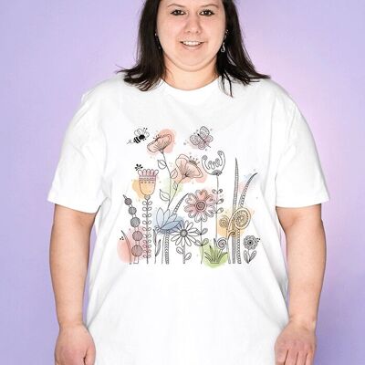 Damen T-Shirt Große Größe "Blumenwiese"