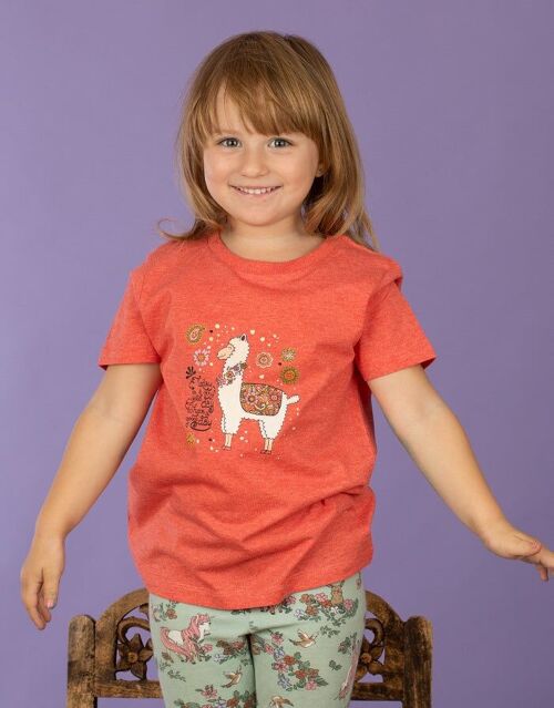 Kinder T-Shirt "Alpaka" Rot