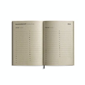 A6 Year Planner Samaya 2024 Couleur : Jaune (DE/EN) 4