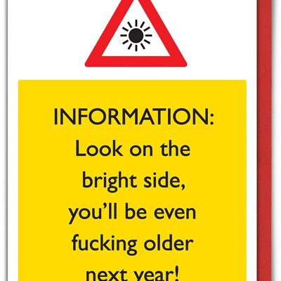 Look On Bright Side Funny Birthday Card