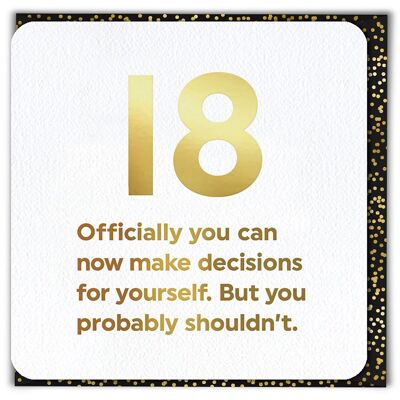 18 Decisions 18th Birthday Card