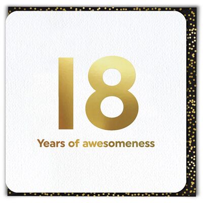 18 Years of Awesomeness 18th Birthday Card