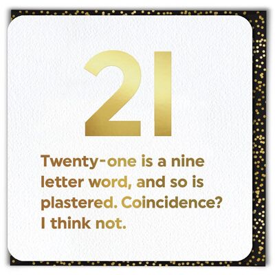 21 Nine Letter Word 21st Birthday Card